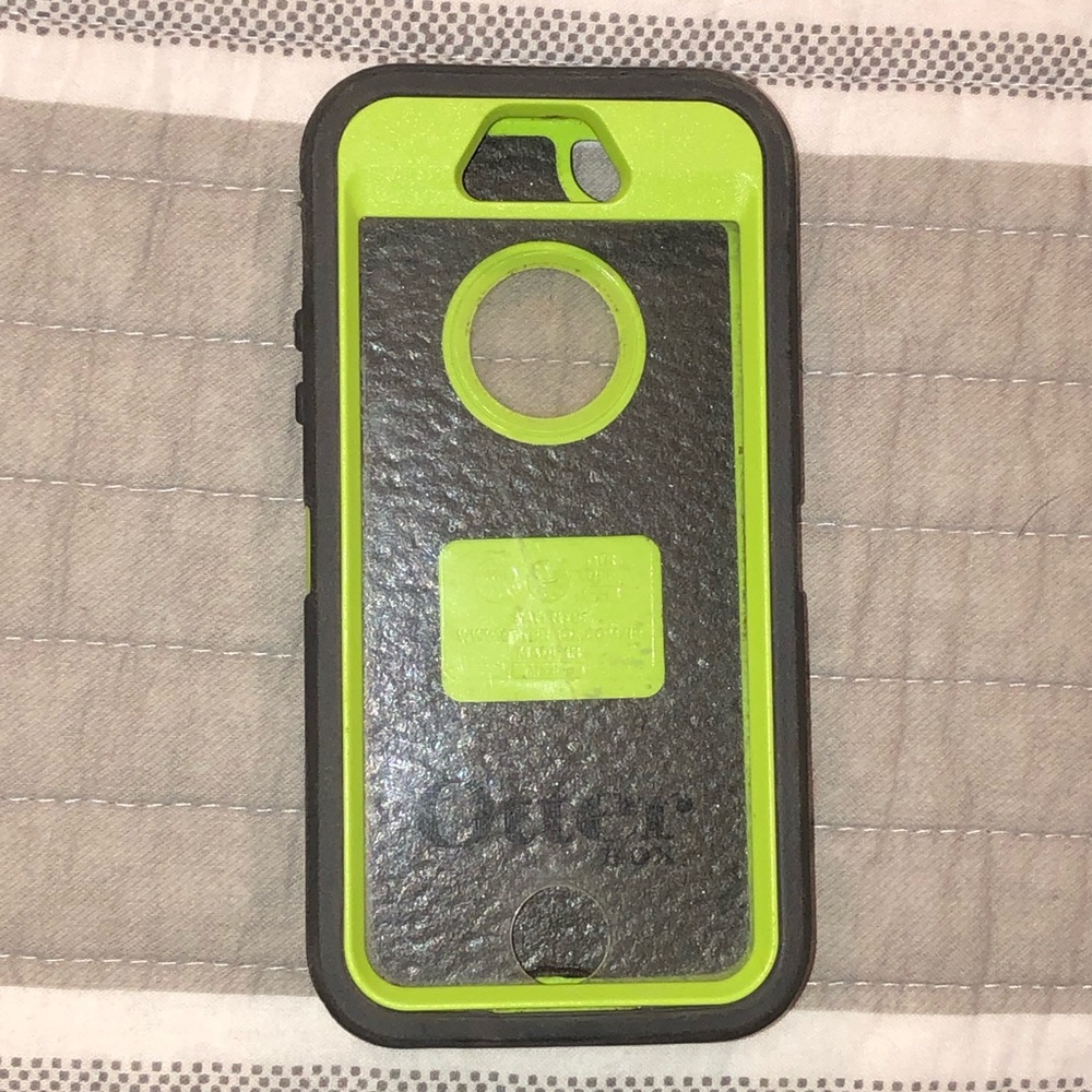 Used OtterBox Defender Case (iPhone 5s, Lime Green & Grey)